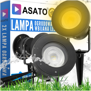 Reflektor Ogrodowy Lampa ogrodowa Wbijana Zestaw 2 sztuk + żarówki Szczelny Korpus