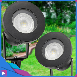 Reflektor Ogrodowy Lampa ogrodowa Wbijana Zestaw 2 sztuk + żarówki Szczelny Korpus