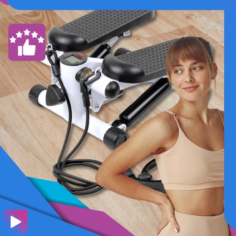 Stepper Skrętny z Linkami Steper Do Ćwiczeń z Linkami Ekspanderami + licznik LCD