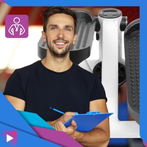 Stepper Skrętny z Linkami Steper Do Ćwiczeń z Linkami Ekspanderami + licznik LCD