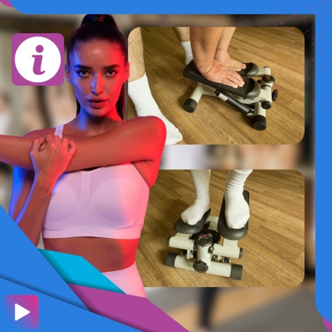 Stepper Skrętny z Linkami Steper Do Ćwiczeń z Linkami Ekspanderami + licznik LCD