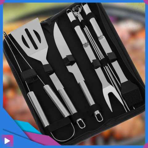 Zestaw Akcesoriów Grillowych 9w1 ASATO® - Stal Nierdzewna - W Etui - Szpikulce Szczypce Profesjonalny Zestaw Zestaw Akcesoriów Grillowych 9w1 ASATO® - Stal Nierdzewna - W Etui - Szpikulce Szczypce Profesjonalny Zestaw