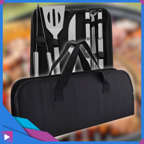 Zestaw Akcesoriów Grillowych 9w1 ASATO® - Stal Nierdzewna - W Etui - Szpikulce Szczypce Profesjonalny Zestaw Zestaw Akcesoriów Grillowych 9w1 ASATO® - Stal Nierdzewna - W Etui - Szpikulce Szczypce Profesjonalny Zestaw