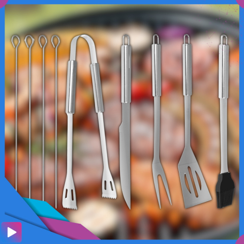 Zestaw Akcesoriów Grillowych 9w1 ASATO® - Stal Nierdzewna - W Etui - Szpikulce Szczypce Profesjonalny Zestaw Zestaw Akcesoriów Grillowych 9w1 ASATO® - Stal Nierdzewna - W Etui - Szpikulce Szczypce Profesjonalny Zestaw