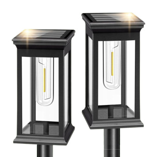 2x Lampa Solarna Ogrodowa Wbijana ASATO® - Czujnik Zmierzchu - Bateria 500 mAh - 60cm Wysoka