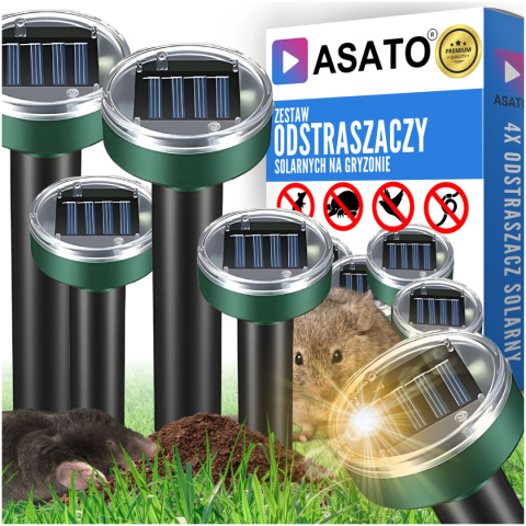 Odstraszacz Na Krety Gryzonie Nornicec ASATO® - Solarny Zestaw 4 szt. - Zasięg 3400m² - IP44 Wodoodporny Odstraszacz Na Krety Gryzonie Nornicec ASATO® - Solarny Zestaw 4 szt. - Zasięg 3400m² - IP44 Wodoodporny