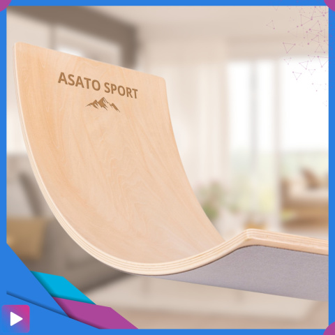 Deska Do Balansowania Montessori ASATO® Drewniana Dla Dzieci z Filcem do 200kg - CE Deska Do Balansowania Montessori ASATO® Drewniana Dla Dzieci z Filcem do 200kg - CE