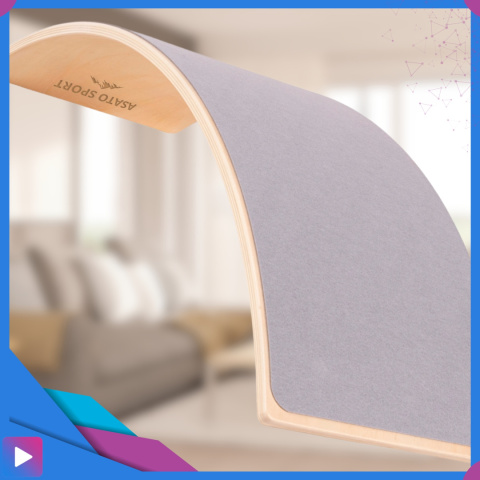 Deska Do Balansowania Montessori ASATO® Drewniana Dla Dzieci z Filcem do 200kg - CE Deska Do Balansowania Montessori ASATO® Drewniana Dla Dzieci z Filcem do 200kg - CE