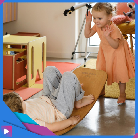 Deska Do Balansowania Montessori ASATO® Drewniana Dla Dzieci z Filcem do 200kg - CE Deska Do Balansowania Montessori ASATO® Drewniana Dla Dzieci z Filcem do 200kg - CE