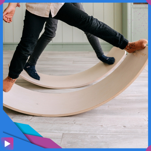 Deska Do Balansowania Montessori ASATO® Drewniana Dla Dzieci z Filcem do 200kg - CE Deska Do Balansowania Montessori ASATO® Drewniana Dla Dzieci z Filcem do 200kg - CE
