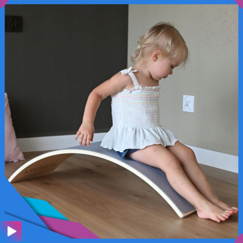 Deska Do Balansowania Montessori ASATO® Drewniana Dla Dzieci z Filcem do 200kg - CE Deska Do Balansowania Montessori ASATO® Drewniana Dla Dzieci z Filcem do 200kg - CE