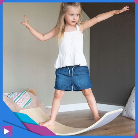 Deska Do Balansowania Montessori ASATO® Drewniana Dla Dzieci z Filcem do 200kg - CE Deska Do Balansowania Montessori ASATO® Drewniana Dla Dzieci z Filcem do 200kg - CE