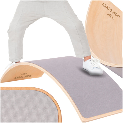 Deska Do Balansowania Montessori ASATO® Drewniana Dla Dzieci z Filcem do 200kg - CE Deska Do Balansowania Montessori ASATO® Drewniana Dla Dzieci z Filcem do 200kg - CE