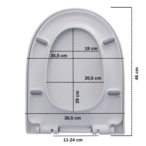 Deska Sedesowa Wolnoopadająca ASATO® 0041-5 Biała Duroplast Antybakteryjna - Uniwersalna 46x36,5cm Cersanit/Koło/Roca Deska Sedesowa Wolnoopadająca ASATO® 0041-5 Biała Duroplast Antybakteryjna - Uniwersalna 46x36,5cm Cersanit/Koło/Roca