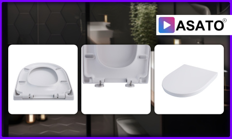 Deska Sedesowa Wolnoopadająca ASATO® 0041-5 Biała Duroplast Antybakteryjna - Uniwersalna 46x36,5cm Cersanit/Koło/Roca Deska Sedesowa Wolnoopadająca ASATO® 0041-5 Biała Duroplast Antybakteryjna - Uniwersalna 46x36,5cm Cersanit/Koło/Roca