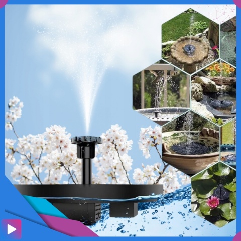 Fontanna Solarna Pływająca LED RGB Do Oczek i Stawów 6 Dysz Napowietrzanie Wody ASATO®