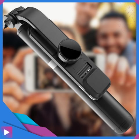 Kijek do Selfie Stick z Lampą LED Statyw Tripod + Pilot Bluetooth Kijek do Selfie Stick z Lampą LED Statyw Tripod + Pilot Bluetooth