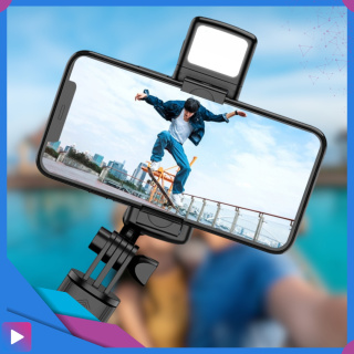 Kijek do Selfie Stick z Lampą LED Statyw Tripod + Pilot Bluetooth