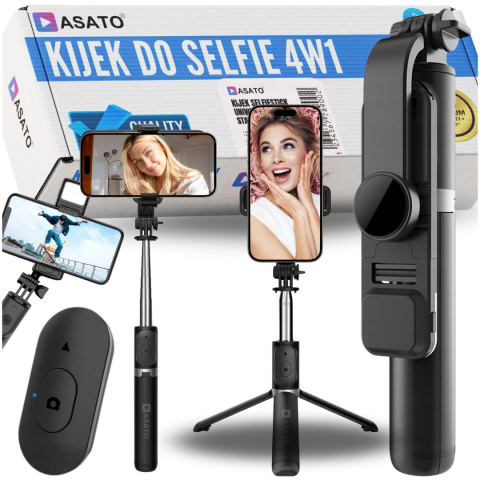 Kijek do Selfie Stick z Lampą LED Statyw Tripod + Pilot Bluetooth Kijek do Selfie Stick z Lampą LED Statyw Tripod + Pilot Bluetooth