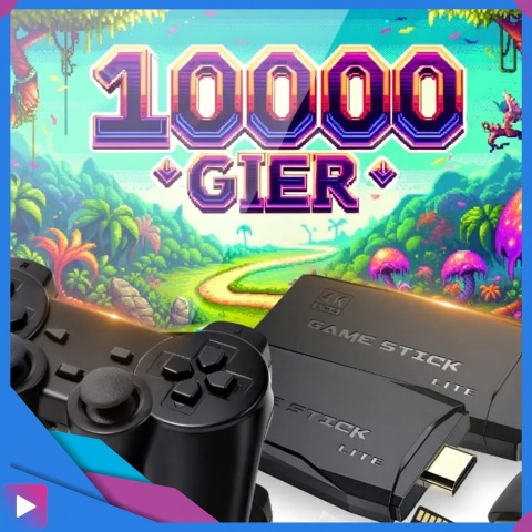 Konsola Retro 10000 Gier 4K HDMI 2 Bezprzewodowe Pady Obsługa 9 Konsol Plug & Play Przenośna ASATO®