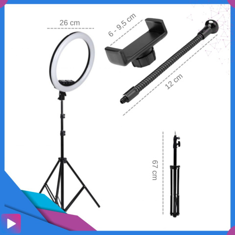 Lampa Pierścieniowa 80W LED RGB Ring 26 cm ASATO® - Statyw 210cm + Pilot Wielokolorowa Lampa Pierścieniowa 80W LED RGB Ring 26 cm ASATO® - Statyw 210cm + Pilot Wielokolorowa