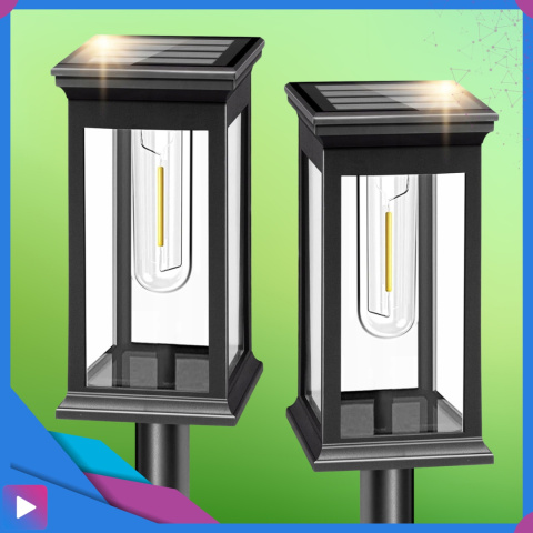 2x Lampa Solarna Ogrodowa Wbijana ASATO® - Czujnik Zmierzchu - Bateria 500 mAh - 60cm Wysoka 2x Lampa Solarna Ogrodowa Wbijana ASATO® - Czujnik Zmierzchu - Bateria 500 mAh - 60cm Wysoka