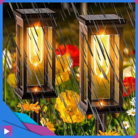 2x Lampa Solarna Ogrodowa Wbijana ASATO® - Czujnik Zmierzchu - Bateria 500 mAh - 60cm Wysoka 2x Lampa Solarna Ogrodowa Wbijana ASATO® - Czujnik Zmierzchu - Bateria 500 mAh - 60cm Wysoka