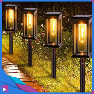 2x Lampa Solarna Ogrodowa Wbijana ASATO® - Czujnik Zmierzchu - Bateria 500 mAh - 60cm Wysoka