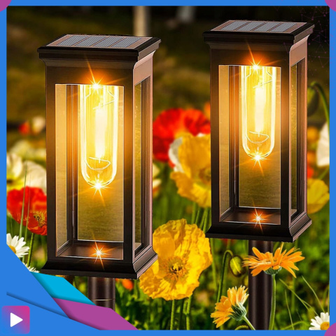 2x Lampa Solarna Ogrodowa Wbijana ASATO® - Czujnik Zmierzchu - Bateria 500 mAh - 60cm Wysoka 2x Lampa Solarna Ogrodowa Wbijana ASATO® - Czujnik Zmierzchu - Bateria 500 mAh - 60cm Wysoka