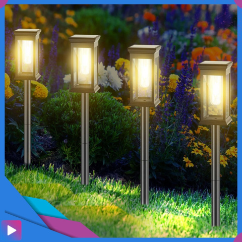 2x Lampa Solarna Ogrodowa Wbijana ASATO® - Czujnik Zmierzchu - Bateria 500 mAh - 60cm Wysoka 2x Lampa Solarna Ogrodowa Wbijana ASATO® - Czujnik Zmierzchu - Bateria 500 mAh - 60cm Wysoka
