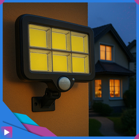 Lampa Solarna z Czujnikiem Ruchu 120 LED ASATO® - Oddzielny Panel z Kablem 480cm - Pilot - 800lm IP64 Lampa Solarna z Czujnikiem Ruchu 120 LED ASATO® - Oddzielny Panel z Kablem 480cm - Pilot - 800lm IP64