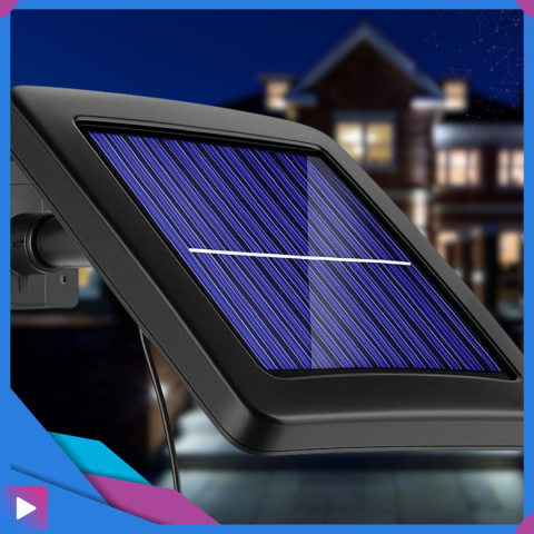 Lampa Solarna z Czujnikiem Ruchu 120 LED ASATO® - Oddzielny Panel z Kablem 480cm - Pilot - 800lm IP64 Lampa Solarna z Czujnikiem Ruchu 120 LED ASATO® - Oddzielny Panel z Kablem 480cm - Pilot - 800lm IP64