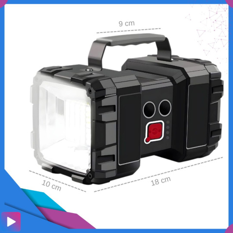 Latarka Szperacz ASATO® - Akumulatorowa Policyjna 1200LM 800m - 7 Trybów + Powerbank 10000mAh LED Mocna