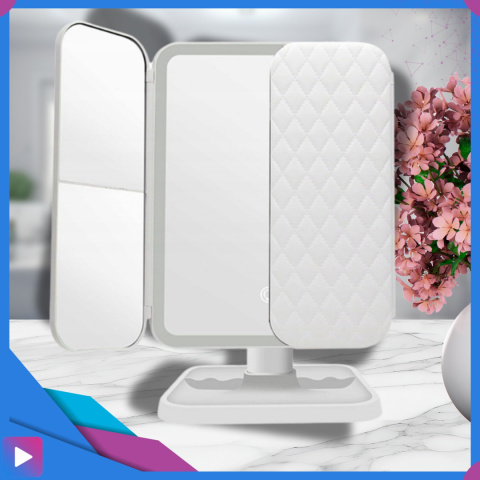 Lusterko Kosmetyczne Podświetlane ASATO® - LED 3 Barwy Światła - Powiększenie 2x/3x - Składane Lusterko Kosmetyczne Podświetlane ASATO® - LED 3 Barwy Światła - Powiększenie 2x/3x - Składane