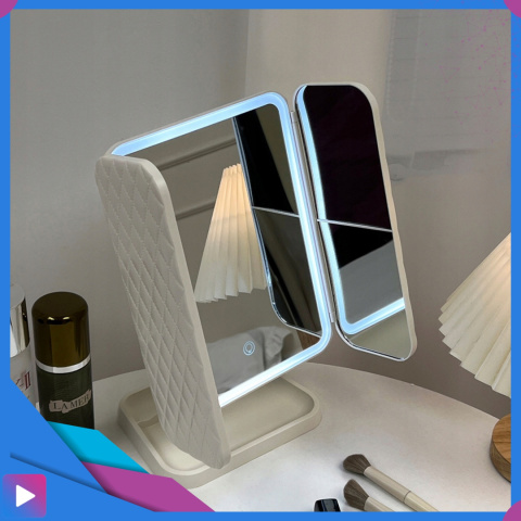 Lusterko Kosmetyczne Podświetlane ASATO® - LED 3 Barwy Światła - Powiększenie 2x/3x - Składane Lusterko Kosmetyczne Podświetlane ASATO® - LED 3 Barwy Światła - Powiększenie 2x/3x - Składane