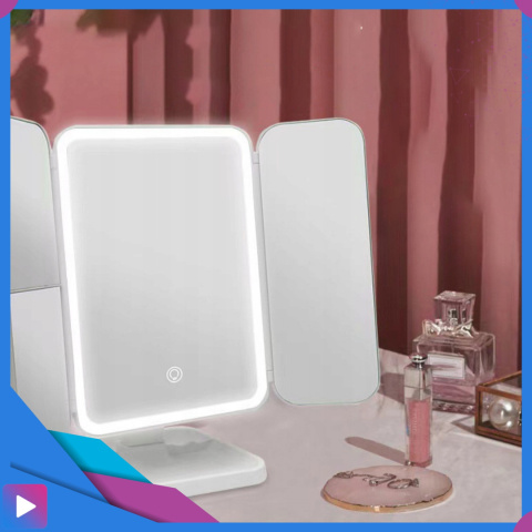 Lusterko Kosmetyczne Podświetlane ASATO® - LED 3 Barwy Światła - Powiększenie 2x/3x - Składane Lusterko Kosmetyczne Podświetlane ASATO® - LED 3 Barwy Światła - Powiększenie 2x/3x - Składane
