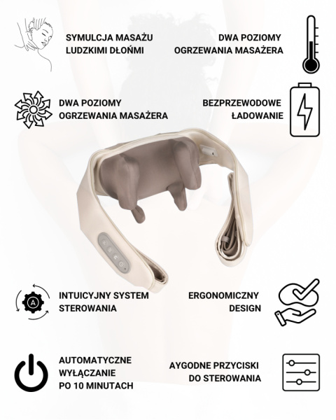 Masażer do Szyi Karku BEZPRZEWODOWY Medical PRO do Pleców Ramion Premium Masażer do Szyi Karku BEZPRZEWODOWY Medical PRO do Pleców Ramion Premium