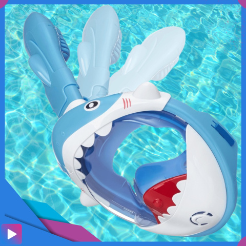 Maska do Nurkowania dla Dzieci Shark – Pełnotwarzowa Maska Rekin z Rurką ASATO® Maska do Nurkowania dla Dzieci Shark – Pełnotwarzowa Maska Rekin z Rurką ASATO®