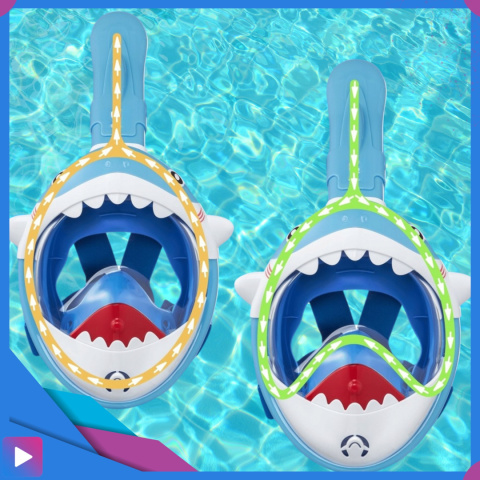 Maska do Nurkowania dla Dzieci Shark – Pełnotwarzowa Maska Rekin z Rurką ASATO® Maska do Nurkowania dla Dzieci Shark – Pełnotwarzowa Maska Rekin z Rurką ASATO®