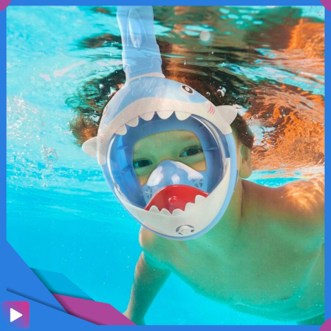 Maska do Nurkowania dla Dzieci Shark – Pełnotwarzowa Maska Rekin z Rurką ASATO® Maska do Nurkowania dla Dzieci Shark – Pełnotwarzowa Maska Rekin z Rurką ASATO®