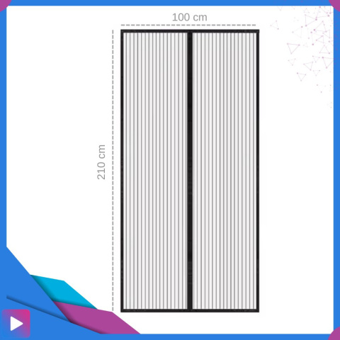 Moskitiera na Drzwi Balkonowe Magnetyczna ASATO® - 100x210cm 18 Magnesów - Bezszwowe Uszczelnienie - Montaż 5 Min Moskitiera na Drzwi Balkonowe Magnetyczna ASATO® - 100x210cm 18 Magnesów - Bezszwowe Uszczelnienie - Montaż 5 Min