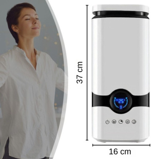 Nawilżacz Powietrza z Jonizatorem ASATO® - 4L Aromaterapia - Higrometr - Wydajność 300ml/h