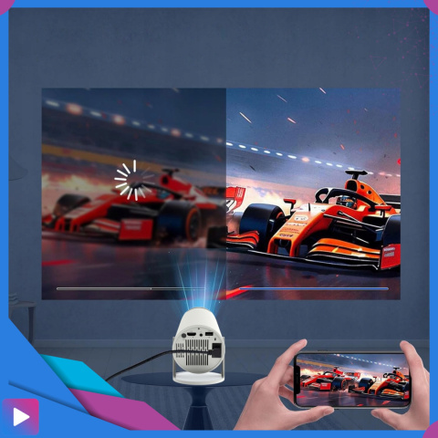 Projektor Smart Mini ASATO® - Android TV WiFi Bluetooth 5.0 - HD 720p 4K Ready - Ekran 150'' Projektor Smart Mini ASATO® - Android TV WiFi Bluetooth 5.0 - HD 720p 4K Ready - Ekran 150''