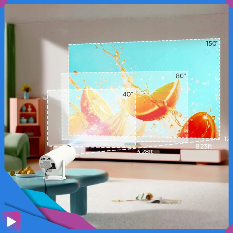 Projektor Smart Mini ASATO® - Android TV WiFi Bluetooth 5.0 - HD 720p 4K Ready - Ekran 150'' Projektor Smart Mini ASATO® - Android TV WiFi Bluetooth 5.0 - HD 720p 4K Ready - Ekran 150''