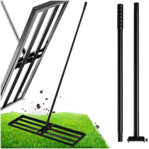 Ręczny Niwelator Terenu Trawnika 90cm Stalowy Do Równania Piaskowania Ogrodowy ASATO®
