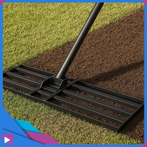 Ręczny Niwelator Terenu Trawnika 90cm Stalowy Do Równania Piaskowania Ogrodowy ASATO®