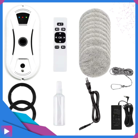 Robot do Mycia Okien Szyb ASATO® - System Antyupadkowy - Pilot + Linka Zabezpieczająca - 10 Padów Robot do Mycia Okien Szyb ASATO® - System Antyupadkowy - Pilot + Linka Zabezpieczająca - 10 Padów