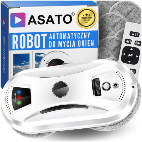 Robot do Mycia Okien Szyb ASATO® - System Antyupadkowy - Pilot + Linka Zabezpieczająca - 10 Padów Robot do Mycia Okien Szyb ASATO® - System Antyupadkowy - Pilot + Linka Zabezpieczająca - 10 Padów