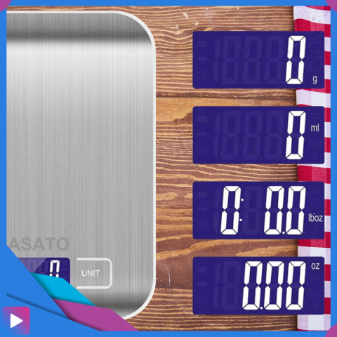 Waga Kuchenna Elektroniczna ASATO® - 10kg/1g Precyzja - Funkcja TARA - Podświetlany LCD