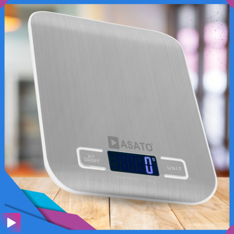 Waga Kuchenna Elektroniczna ASATO® - 10kg/1g Precyzja - Funkcja TARA - Podświetlany LCD